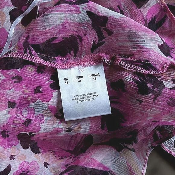 Vtg Precis Petite pink silk chiffon skirt set - Picture 10 of 15